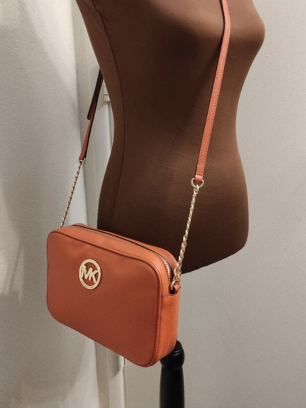 MICHAEL KORS FULTON Leather Orange CROSSBODY